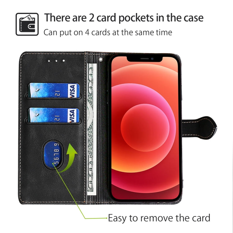 For Motorola Moto G Play 4G 2024 Skin Feel Magnetic Buckle Leather Phone Case(Black) - Motorola Cases by PMC Jewellery | Online Shopping South Africa | PMC Jewellery | Buy Now Pay Later Mobicred