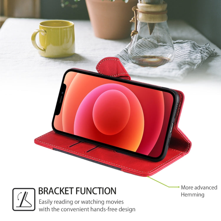 For Motorola Moto G Play 4G 2024 Skin Feel Magnetic Buckle Leather Phone Case(Red) - Motorola Cases by PMC Jewellery | Online Shopping South Africa | PMC Jewellery | Buy Now Pay Later Mobicred