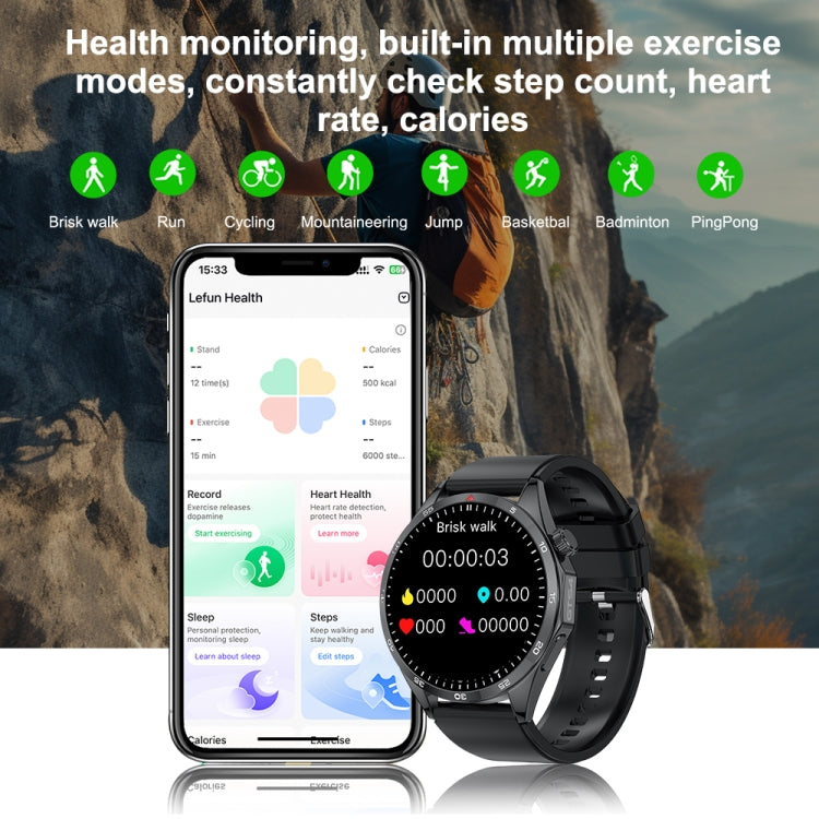 LEMFO GTS4/LT09 1.5 inch IP67 Fitness Wellness Smart Watch Support Bluetooth Call / Sleep / Blood Oxygen / Heart Rate Health Monitor, Steel Strap(Balck) - Smart Watches by LEMFO | Online Shopping South Africa | PMC TechLife | Buy Now Pay Later Mobicred