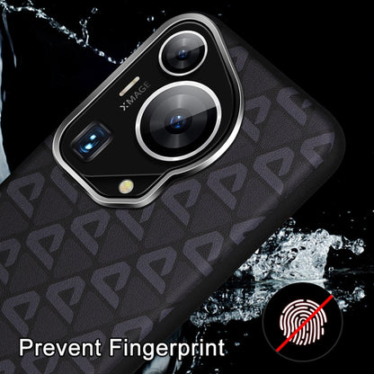 For Huawei Pura 70 Ultra Plain Leather Printed Cooling Phone Case(Black) - Huawei Cases by PMC Jewellery | Online Shopping South Africa | PMC Jewellery | Buy Now Pay Later Mobicred