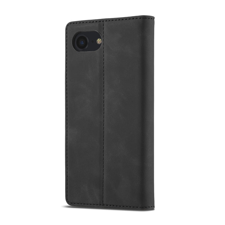 For iPhone SE 2024 LC.IMEEKE Strong Magnetic Leather Phone Case with Holder & Card Slots & Wallet(Black) - More iPhone Cases by LC.IMEEKE | Online Shopping South Africa | PMC Jewellery | Buy Now Pay Later Mobicred