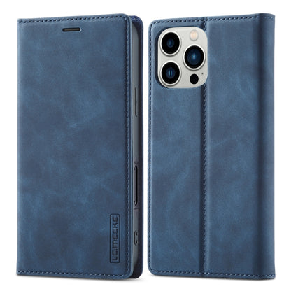 For iPhone 16 Pro Max LC.IMEEKE Strong Magnetism Microfiber Leather Phone Case(Blue) - iPhone 16 Pro Max Cases by LC.IMEEKE | Online Shopping South Africa | PMC Jewellery | Buy Now Pay Later Mobicred