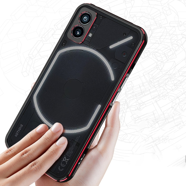 For Nothing Phone 2 Aurora Series Lens Protector + Metal Frame Protective Phone Case(Black Blue) - More Brand by PMC TechLife | Online Shopping South Africa | PMC TechLife | Buy Now Pay Later Mobicred