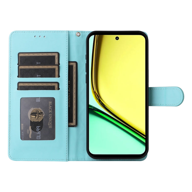 For Realme C67 4G Diamond Lattice Leather Flip Phone Case(Mint Green) - C67 Cases by PMC Jewellery | Online Shopping South Africa | PMC Jewellery | Buy Now Pay Later Mobicred