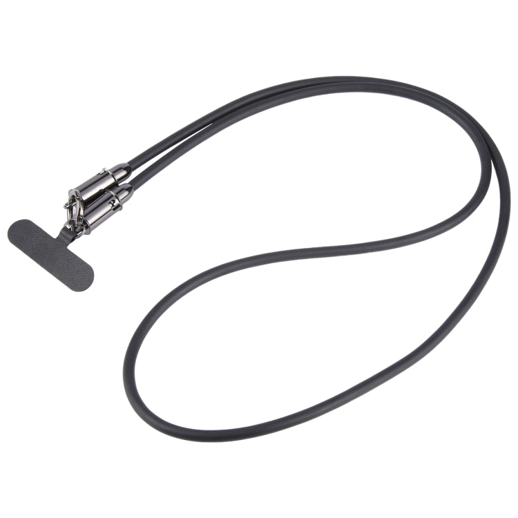 Type-C to 8 Pin Silicone Data Cable Phone Anti-lost Crossbody Lanyard, Length: 1.2m(Black) - 2 in 1 Cable by PMC Jewellery | Online Shopping South Africa | PMC Jewellery | Buy Now Pay Later Mobicred