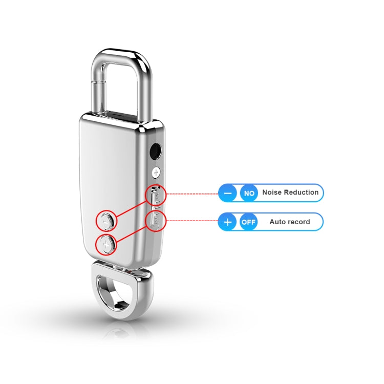 JNN S20 Zinc Alloy Keychain Voice Recorder, Memory:4GB(Silver) - free shipping - PMC TechLife - Order now!