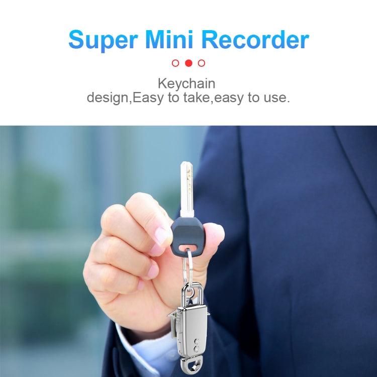 JNN S20 Zinc Alloy Keychain Voice Recorder, Memory:16GB(Silver) - Other Style by JNN | Online Shopping South Africa | PMC Jewellery | Buy Now Pay Later Mobicred