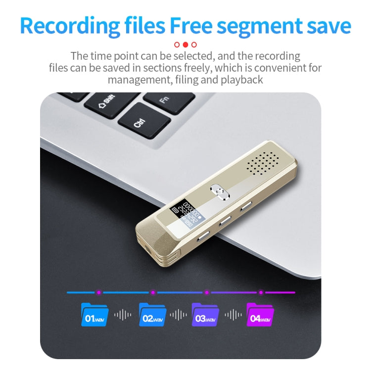 JNN Q7 Mini Portable Voice Recorder with OLED Screen, Memory:8GB(Gold) - Recording Pen by JNN | Online Shopping South Africa | PMC Jewellery | Buy Now Pay Later Mobicred