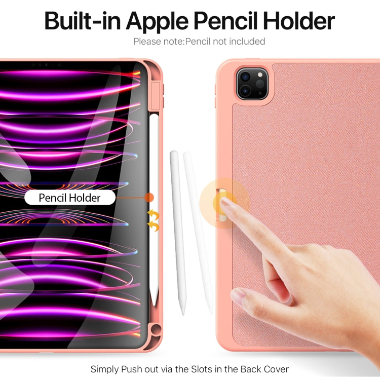 For iPad Pro 11 2024 DUX DUCIS Domo Series Cloth Texture Magnetic Leather Tablet Case(Pink) - iPad Pro 11 2024 Cases by DUX DUCIS | Online Shopping South Africa | PMC TechLife | Buy Now Pay Later Mobicred