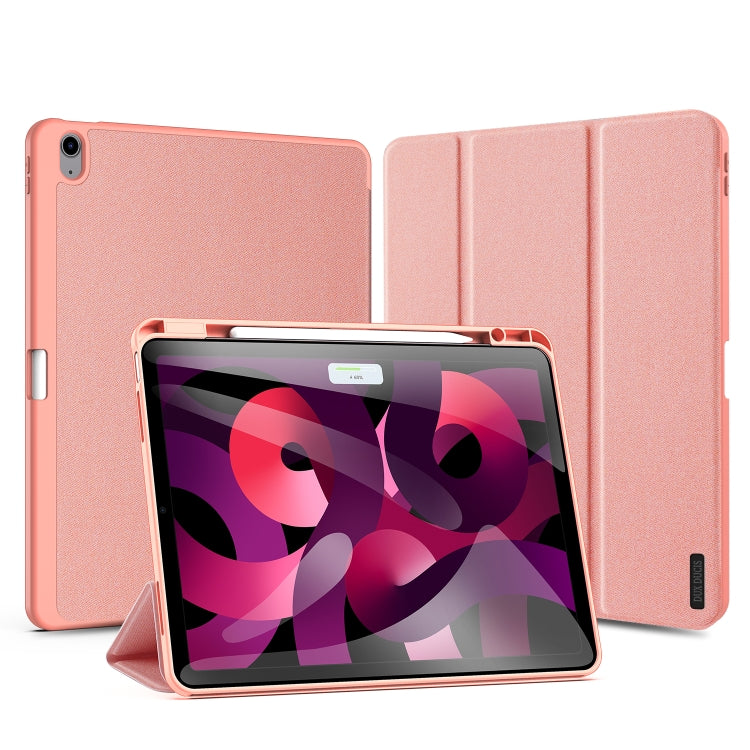 For iPad Air 13 2024 / 2025 DUX DUCIS Domo Series Cloth Texture Magnetic Leather Tablet Case(Pink) - free shipping - PMC TechLife - Order now!