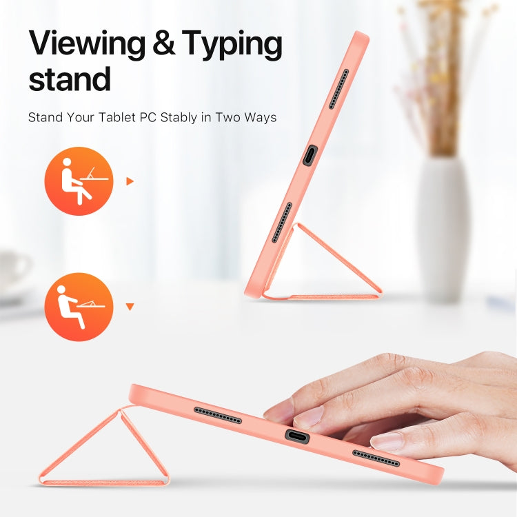 For iPad Air 13 2024 / 2025 DUX DUCIS Domo Series Cloth Texture Magnetic Leather Tablet Case(Pink) - free shipping - PMC TechLife - Order now!