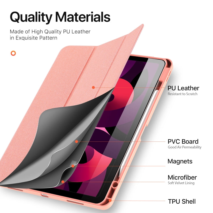 For iPad Air 13 2024 / 2025 DUX DUCIS Domo Series Cloth Texture Magnetic Leather Tablet Case(Pink) - free shipping - PMC TechLife - Order now!