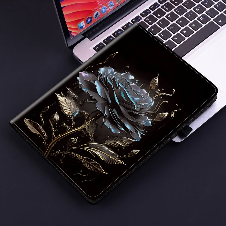 For iPad Air 11 2025 / 2024 Crystal Texture Painted Leather Smart Tablet Case(Black Rose) - iPad Air 11 2025 / 2024 Cases by PMC TechLife | Online Shopping South Africa | PMC TechLife | Buy Now Pay Later Mobicred