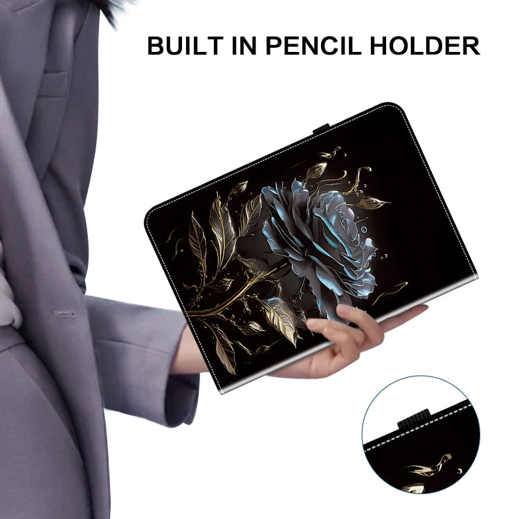 For iPad Air 11 2025 / 2024 Crystal Texture Painted Leather Smart Tablet Case(Black Rose) - iPad Air 11 2025 / 2024 Cases by PMC TechLife | Online Shopping South Africa | PMC TechLife | Buy Now Pay Later Mobicred
