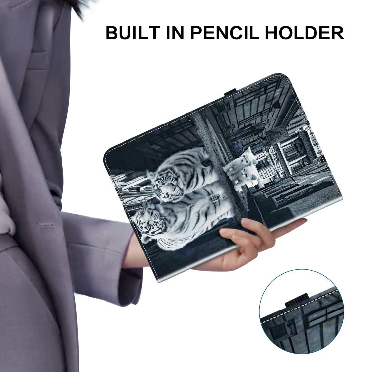 For iPad Air 11 2024 Crystal Texture Painted Leather Smart Tablet Case(Cat Reflection Tiger) - iPad Air 11 2024 Cases by PMC TechLife | Online Shopping South Africa | PMC TechLife | Buy Now Pay Later Mobicred