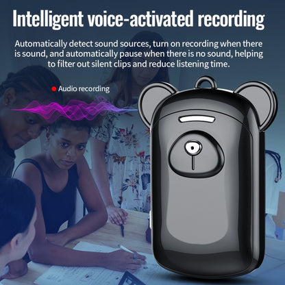 JNN Q6 Bear Smart Noise Cancelling Voice Recorder, Memory:16GB(Black) - Recording Pen by JNN | Online Shopping South Africa | PMC Jewellery | Buy Now Pay Later Mobicred