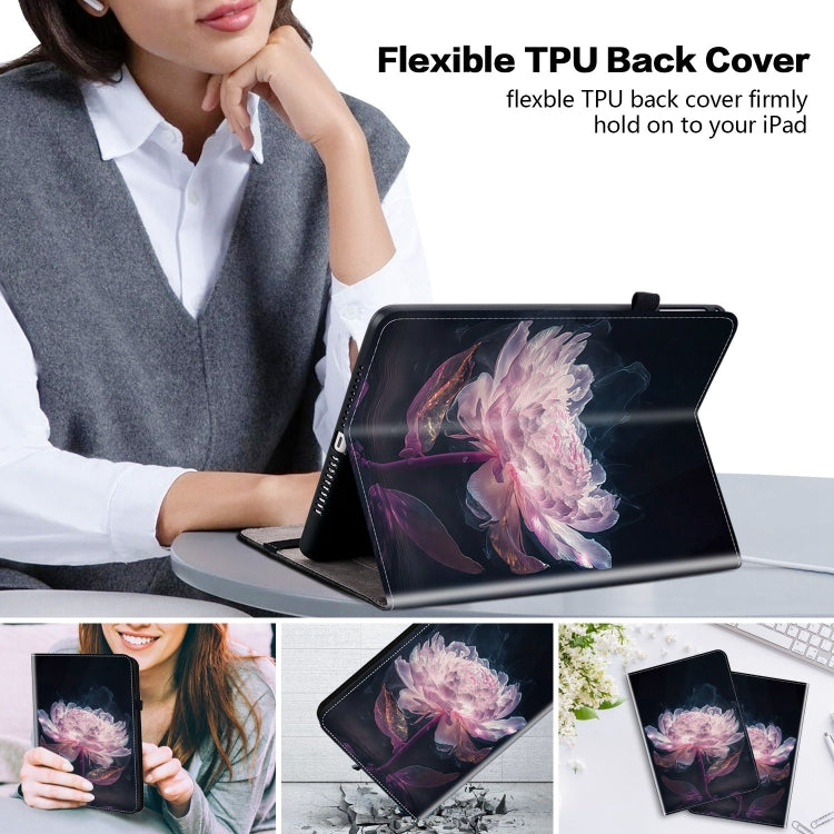 For Amazon Fire HD 10 2019/2017 Crystal Texture Painted Leather Smart Tablet Case(Purple Peony) - Amazon by PMC TechLife | Online Shopping South Africa | PMC TechLife | Buy Now Pay Later Mobicred
