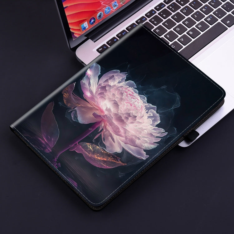 For Lenovo Tab M10 X605 / M10 HD X505 Crystal Texture Painted Leather Tablet Case(Purple Peony) - Lenovo by PMC TechLife | Online Shopping South Africa | PMC TechLife | Buy Now Pay Later Mobicred