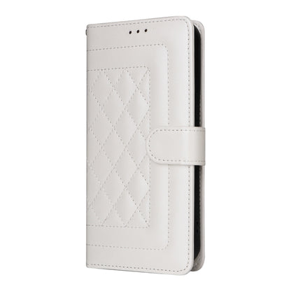 For iPhone 16 Pro Max Diamond Lattice Leather Flip Phone Case(White) - iPhone 16 Pro Max Cases by PMC Jewellery | Online Shopping South Africa | PMC Jewellery | Buy Now Pay Later Mobicred