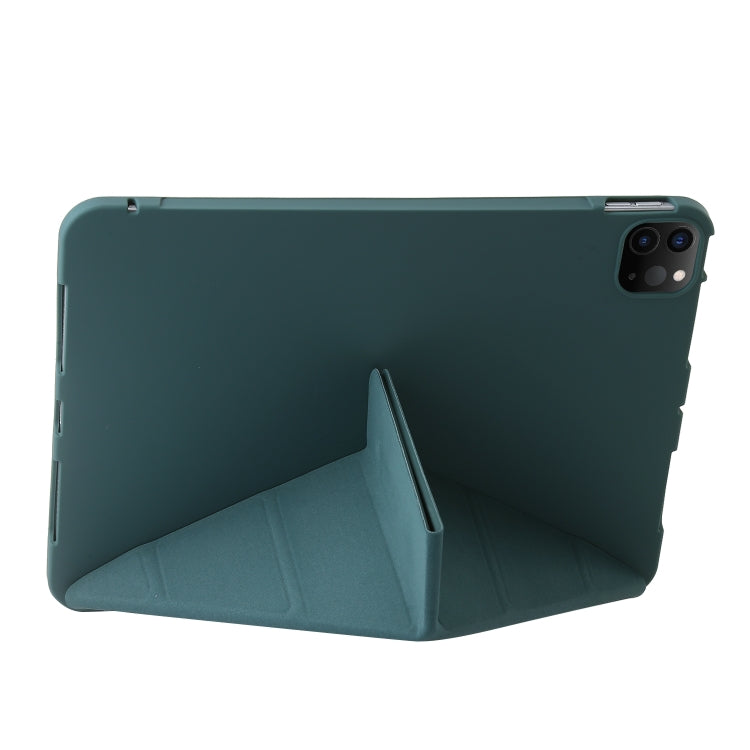 For iPad Pro 13 2024 TPU Deformation Flip Leather Tablet Case with Holder(Dark Green) - iPad Pro 13 2024 Cases by PMC Jewellery | Online Shopping South Africa | PMC Jewellery | Buy Now Pay Later Mobicred