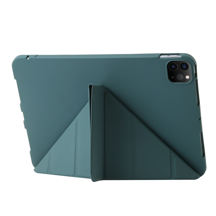 For iPad Pro 13 2024 TPU Deformation Flip Leather Tablet Case with Holder(Dark Green) - iPad Pro 13 2024 Cases by PMC Jewellery | Online Shopping South Africa | PMC Jewellery | Buy Now Pay Later Mobicred