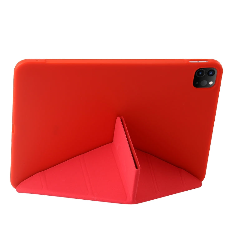 For iPad Pro 13 2024 TPU Deformation Flip Leather Tablet Case with Holder(Red) - iPad Pro 13 2024 Cases by PMC Jewellery | Online Shopping South Africa | PMC Jewellery | Buy Now Pay Later Mobicred