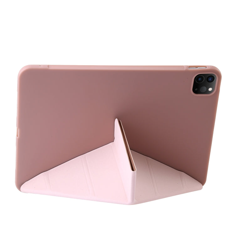 For iPad Pro 13 2024 TPU Deformation Flip Leather Tablet Case with Holder(Rose Gold) - iPad Pro 13 2024 Cases by PMC Jewellery | Online Shopping South Africa | PMC Jewellery | Buy Now Pay Later Mobicred