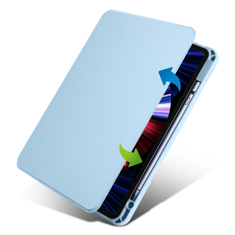 For iPad Air 11 2024 Acrylic 360 Degree Rotation Holder Leather Tablet Case(Ice Blue) - iPad Air 11 2024 Cases by PMC Jewellery | Online Shopping South Africa | PMC Jewellery | Buy Now Pay Later Mobicred