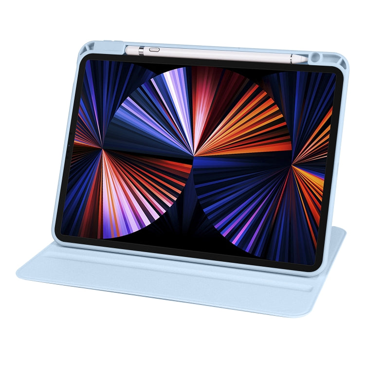 For iPad Air 11 2024 Acrylic 360 Degree Rotation Holder Leather Tablet Case(Ice Blue) - iPad Air 11 2024 Cases by PMC Jewellery | Online Shopping South Africa | PMC Jewellery | Buy Now Pay Later Mobicred