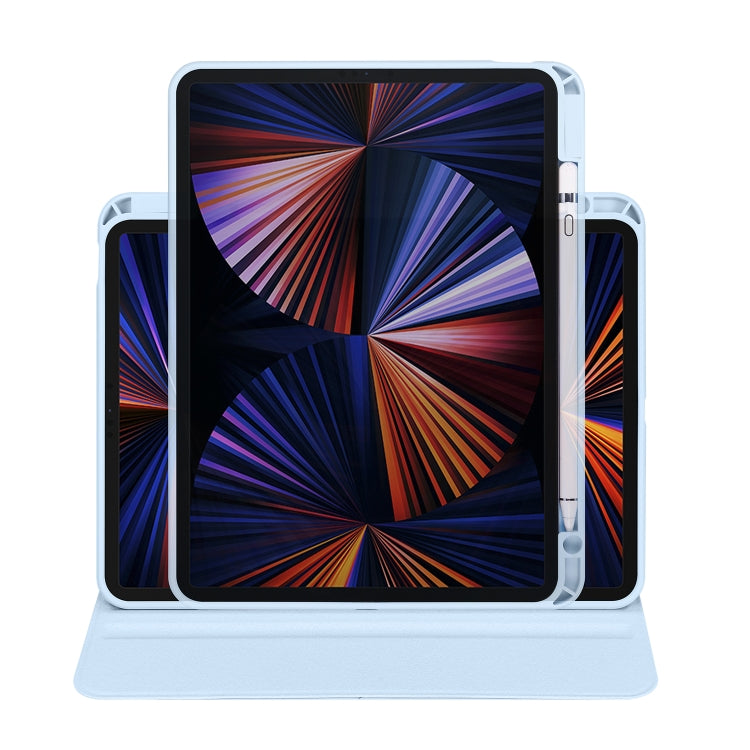 For iPad Air 11 2024 Acrylic 360 Degree Rotation Holder Leather Tablet Case(Ice Blue) - iPad Air 11 2024 Cases by PMC Jewellery | Online Shopping South Africa | PMC Jewellery | Buy Now Pay Later Mobicred