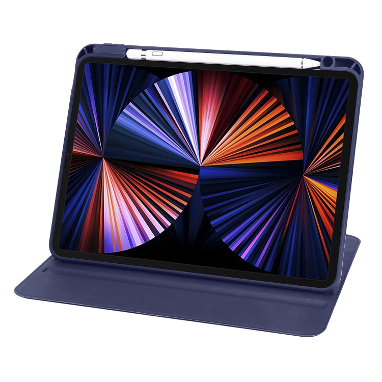 For iPad Air 11 2025 / 2024 Acrylic 360 Degree Rotation Holder Leather Tablet Case(Dark Blue) - More iPad Cases by PMC TechLife | Online Shopping South Africa | PMC TechLife | Buy Now Pay Later Mobicred