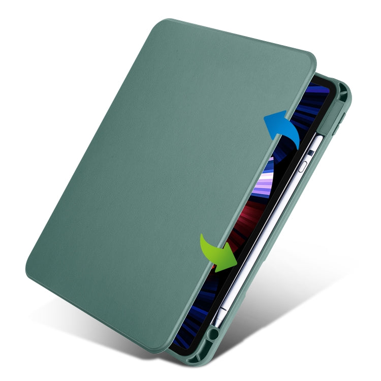 For iPad Air 11 2025 / 2024 Acrylic 360 Degree Rotation Holder Leather Tablet Case(Pine Green) - More iPad Cases by PMC TechLife | Online Shopping South Africa | PMC TechLife | Buy Now Pay Later Mobicred