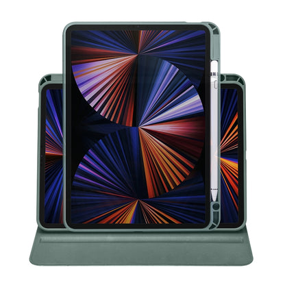 For iPad Air 11 2024 Acrylic 360 Degree Rotation Holder Leather Tablet Case(Pine Green) - iPad Air 11 2024 Cases by PMC Jewellery | Online Shopping South Africa | PMC Jewellery | Buy Now Pay Later Mobicred