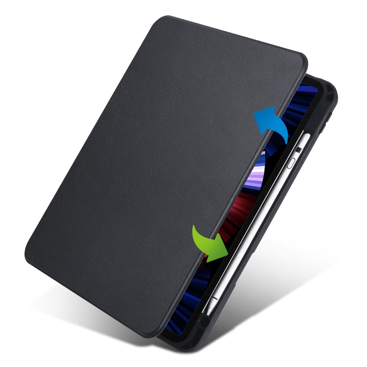 For iPad Air 13 2024 Acrylic 360 Degree Rotation Holder Leather Tablet Case(Black) - iPad Air 13 2024 Cases by PMC Jewellery | Online Shopping South Africa | PMC Jewellery | Buy Now Pay Later Mobicred