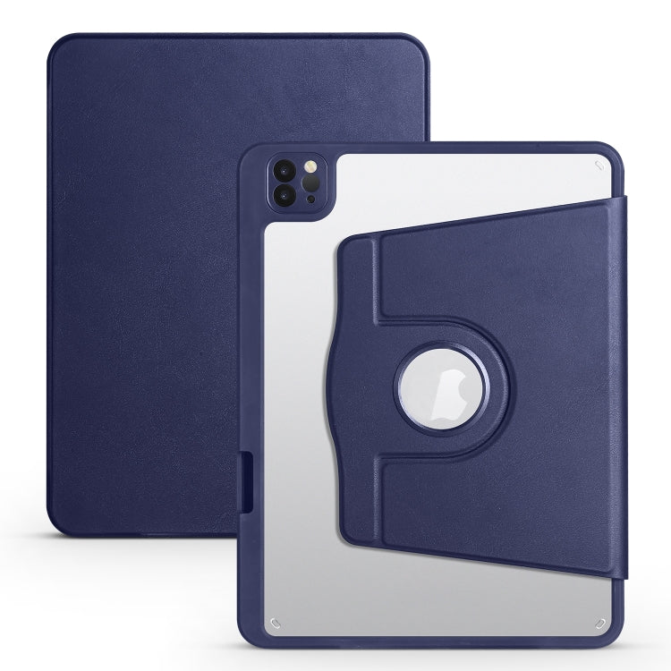 For iPad Air 13 2024 Acrylic 360 Degree Rotation Holder Leather Tablet Case(Dark Blue) - iPad Air 13 2024 Cases by PMC Jewellery | Online Shopping South Africa | PMC Jewellery | Buy Now Pay Later Mobicred