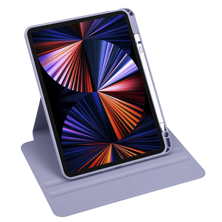 For iPad Air 13 2024 Acrylic 360 Degree Rotation Holder Leather Tablet Case(Lavender Purple) - iPad Air 13 2024 Cases by PMC Jewellery | Online Shopping South Africa | PMC Jewellery | Buy Now Pay Later Mobicred