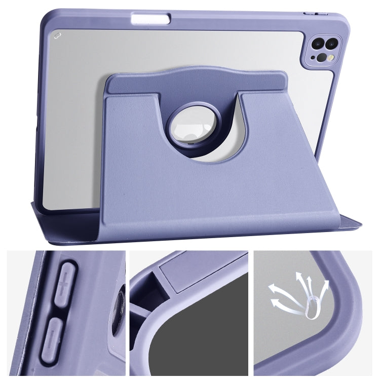 For iPad Air 13 2024 Acrylic 360 Degree Rotation Holder Leather Tablet Case(Lavender Purple) - iPad Air 13 2024 Cases by PMC Jewellery | Online Shopping South Africa | PMC Jewellery | Buy Now Pay Later Mobicred