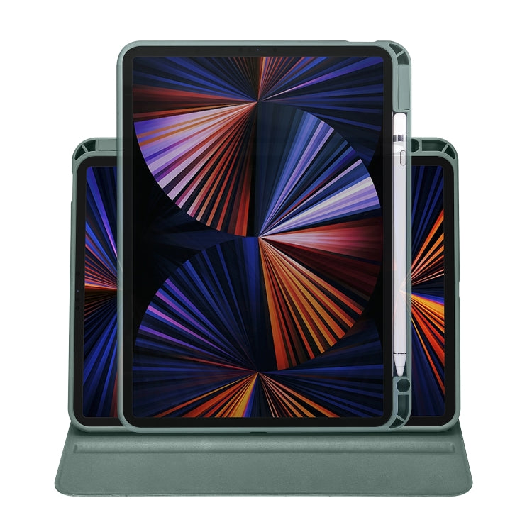 For iPad Pro 11 2024 Acrylic 360 Degree Rotation Holder Leather Tablet Case(Pine Green) - iPad Pro 11 2024 Cases by PMC TechLife | Online Shopping South Africa | PMC TechLife | Buy Now Pay Later Mobicred