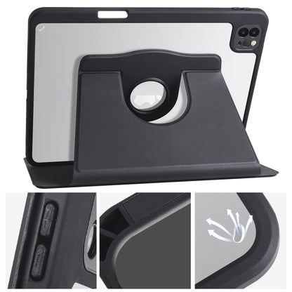 For iPad Pro 13 2024 Acrylic 360 Degree Rotation Holder Leather Tablet Case(Black) - iPad Pro 13 2024 Cases by PMC Jewellery | Online Shopping South Africa | PMC Jewellery | Buy Now Pay Later Mobicred