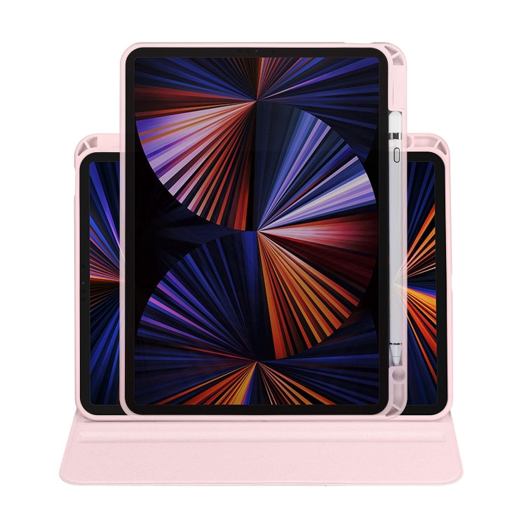 For iPad Pro 13 2024 Acrylic 360 Degree Rotation Holder Leather Tablet Case(Sand Pink) - iPad Pro 13 2024 Cases by PMC Jewellery | Online Shopping South Africa | PMC Jewellery | Buy Now Pay Later Mobicred