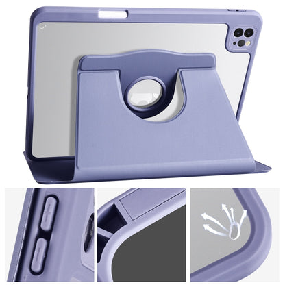 For iPad Pro 13 2024 Acrylic 360 Degree Rotation Holder Leather Tablet Case(Lavender Purple) - iPad Pro 13 2024 Cases by PMC Jewellery | Online Shopping South Africa | PMC Jewellery | Buy Now Pay Later Mobicred