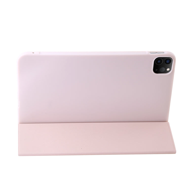 For iPad Pro 13 2024 Three-fold Holder Flip Tablet Leather Case(Light Pink) - iPad Pro 13 2024 Cases by PMC Jewellery | Online Shopping South Africa | PMC Jewellery | Buy Now Pay Later Mobicred