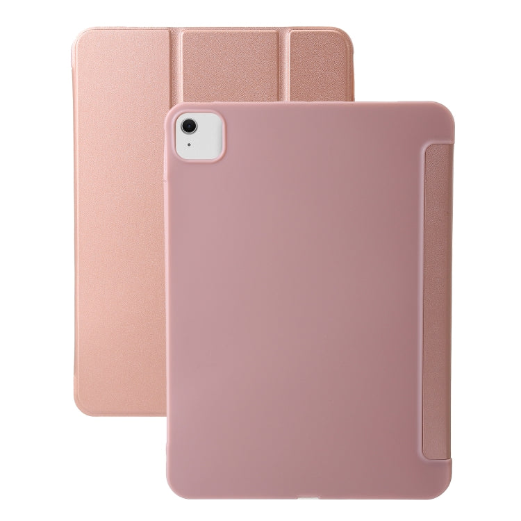 For iPad Air 13 2024 Three-fold Holder Flip Tablet Leather Case(Rose Gold) - iPad Air 13 2024 Cases by PMC Jewellery | Online Shopping South Africa | PMC Jewellery | Buy Now Pay Later Mobicred