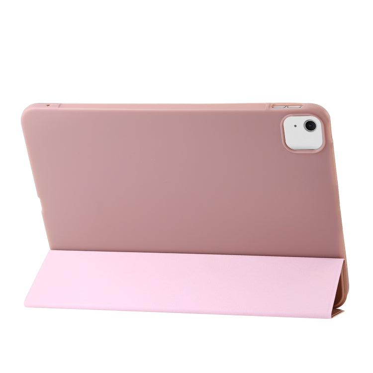 For iPad Air 13 2024 Three-fold Holder Flip Tablet Leather Case(Rose Gold) - iPad Air 13 2024 Cases by PMC Jewellery | Online Shopping South Africa | PMC Jewellery | Buy Now Pay Later Mobicred