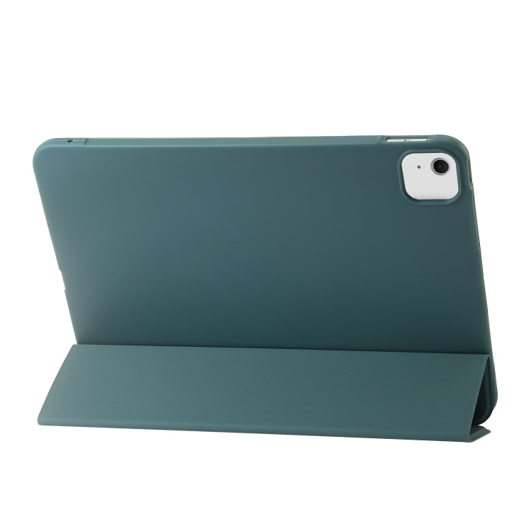 For iPad Air 13 2024 Three-fold Holder Flip Tablet Leather Case(Dark Green) - iPad Air 13 2024 Cases by PMC Jewellery | Online Shopping South Africa | PMC Jewellery | Buy Now Pay Later Mobicred