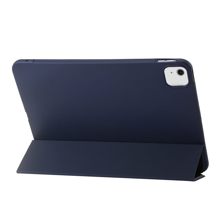 For iPad Air 13 2024 Three-fold Holder Flip Tablet Leather Case(Dark Blue) - iPad Air 13 2024 Cases by PMC Jewellery | Online Shopping South Africa | PMC Jewellery | Buy Now Pay Later Mobicred