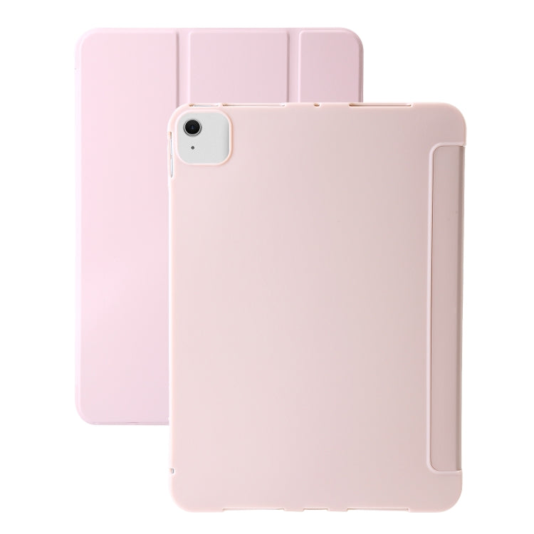 For iPad Air 11 2024 Three-fold Holder Flip Tablet Leather Case(Light Pink) - iPad Air 11 2024 Cases by PMC Jewellery | Online Shopping South Africa | PMC Jewellery | Buy Now Pay Later Mobicred