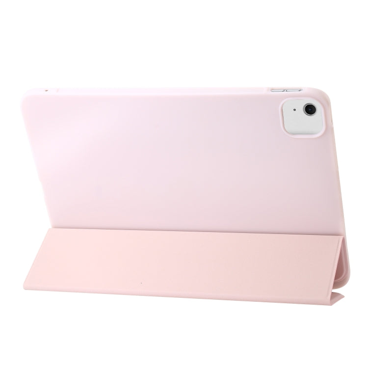 For iPad Air 11 2024 Three-fold Holder Flip Tablet Leather Case(Light Pink) - iPad Air 11 2024 Cases by PMC Jewellery | Online Shopping South Africa | PMC Jewellery | Buy Now Pay Later Mobicred