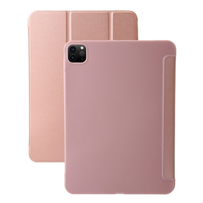 For iPad Pro 11 2024 Three-fold Holder Flip Tablet Leather Case(Rose Gold) - iPad Pro 11 2024 Cases by PMC Jewellery | Online Shopping South Africa | PMC Jewellery | Buy Now Pay Later Mobicred