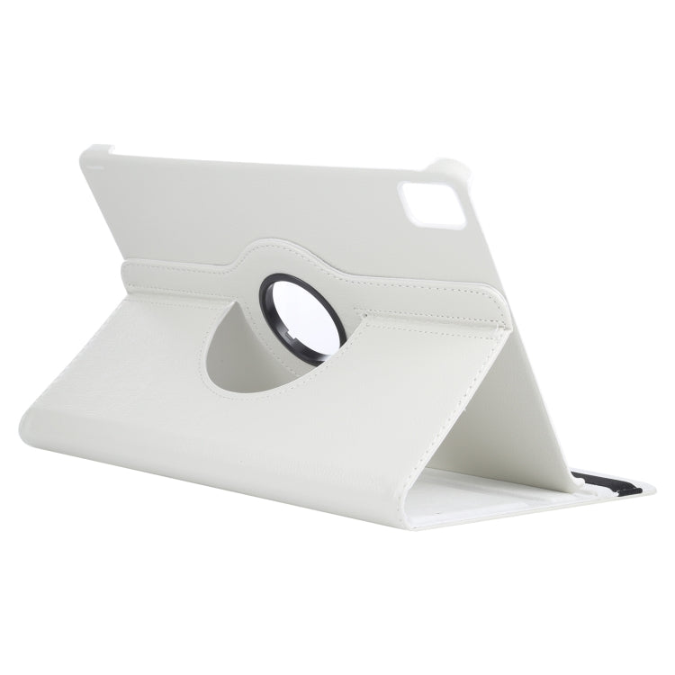 For iPad Pro 13 2024 360 Degree Rotation Litchi Texture Leather Tablet Case with Holder(White) - iPad Pro 13 2024 Cases by PMC Jewellery | Online Shopping South Africa | PMC Jewellery | Buy Now Pay Later Mobicred